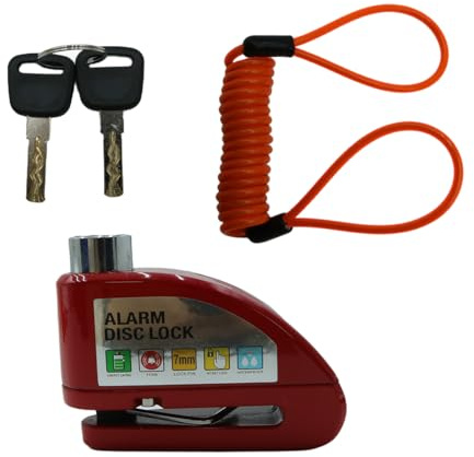 Voyoo Candado de disco para motocicleta, con cable de recordatorio para moto, scooter, ciclomotor y bicicleta eléctrica