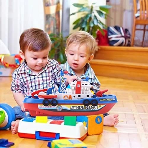 Picysa Leksaksbåt för barn, elektrisk modell med lätt och musikalisk vattenspray, marinskydd, pedagogiska spädbarn