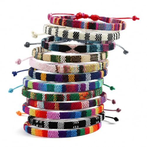 Bracelets D’Amitié Tissés Multicolores Faits Main, Ensemble Bracelets Réglables Unisexes En Coton Doux, Bracelets Extensibles Empilables Style Bohème Plage, Bracelets Cheville Et Poignet Cadeau