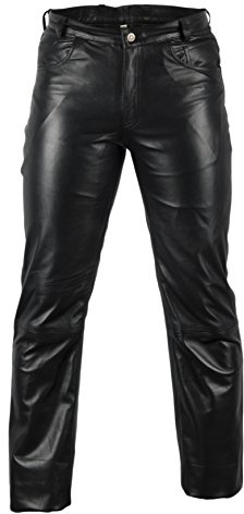 Agneau pantalon en cuir en cuir des jeans pantalon de motard motard en cuir jeans style occidental (42)