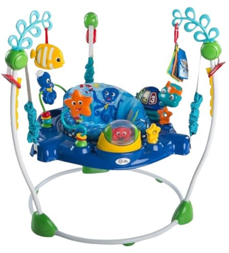 Baby Einstein, Neptune's Ocean Discovery Spring- und Spielcenter mit abnehmbare Spielzeuge, 360° drehba Hopser, Höhenverstellbar, Spricht 3 Sprachen, Babyspielzeug ab 6 Monaten