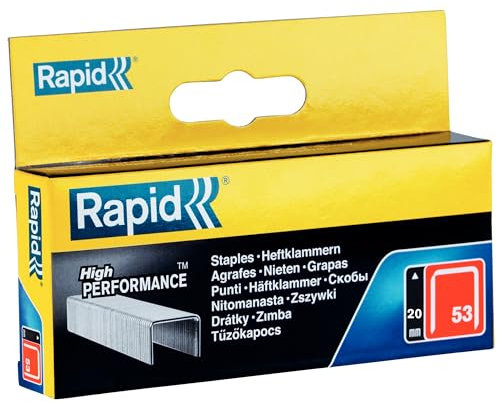 Rapid 11894301 Heftklammern Größe 53/20 1250 Stück, Silber, 100 x 50 x 50 cm