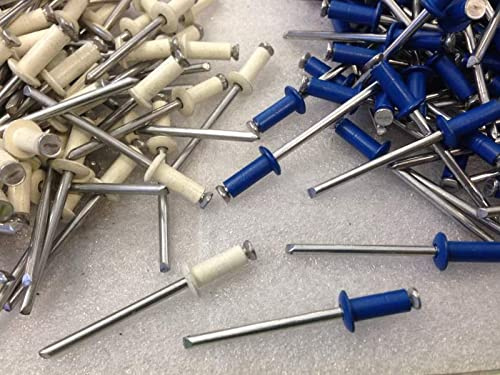 Rivetto Rivetti Alluminio Graf a Fiore per Targhe Targa 4,8x12 100 pezzi (50+50)* 50 blu RAL 5017 50 bianchi RAL 9010 *quantitativo variabile a richiesta (100)