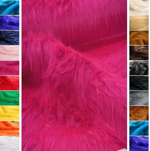StoffBook PINK LANGHAAR FELLIMITAT ZOTTELFELL STOFF KUSCHELWEICH KLEIDUNG KOSTÜM, B630