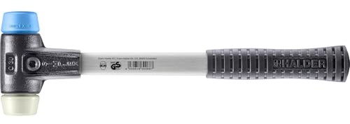 Halder 3718030 Simplex TPE-Soft/Nylon Soft-Face Mallet with Reinforced Cast Steel Housing, Multi-Colour, 30 mm