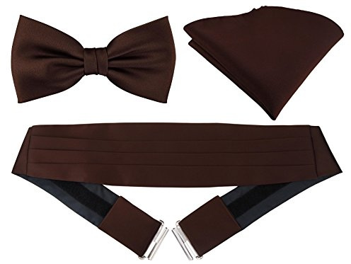 TigerTie kummerbund engångshandduk satin fluga i enfärgat Uni – skärpa bindel