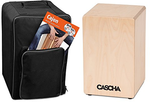 CASCHA HH 2084 IT Cajon Box Bundle mit Rucksack und italienischer Cajonschule (mit CD und DVD)
