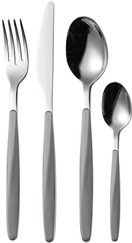 Guzzini My Fusion Set 24 Posate, 16.8 x 7.5 x 25.5 cm, Grigio (Grey)