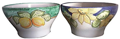 Generico Ciotola in Ceramica di Vietri Dipinta a Mano, Diametro 31 cm, Altezza 16 cm, Cachepot Maiolica Fioriera Vaso per Giardino Succulente, per Interni ed Esterni, Made in Italy
