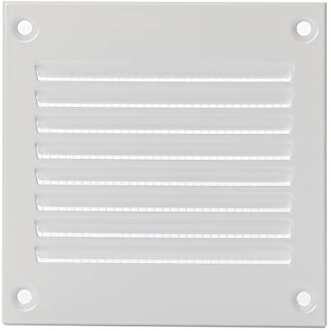 100x100mm Bianca Griglia D'aria con Rete Anti Insetti - Griglie D'Aerazione/Ventilazione in Metallo