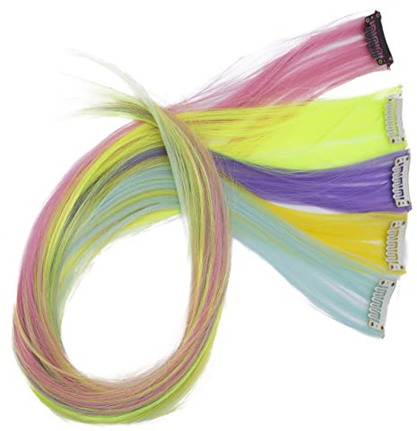 CAISHA 5er 60cm Clip in Extension Haarverlängerung Haarteil Bunt 6 BST106