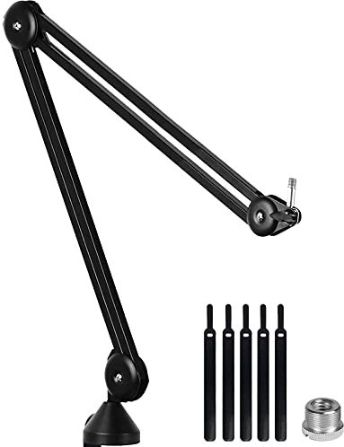 LANUCN Mikrofon Arm Mikrofonständer der 2. Generation Verbesserter Mikrofonarm mit Anti-Shaking-Tischklemme Minimalistischem Mic Stand für Yeti Snowballs und andere Microphone Boom Arm (V35)