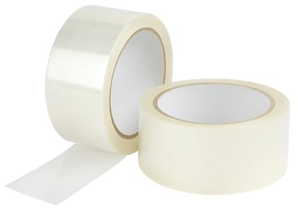 VIRSUS 36 Rotoli di nastro adesivo per pacchi, misura 50x132 mt, di colore TRASPARENTE, rotolo srotolamento e strappo silenzioso per imballaggio - M