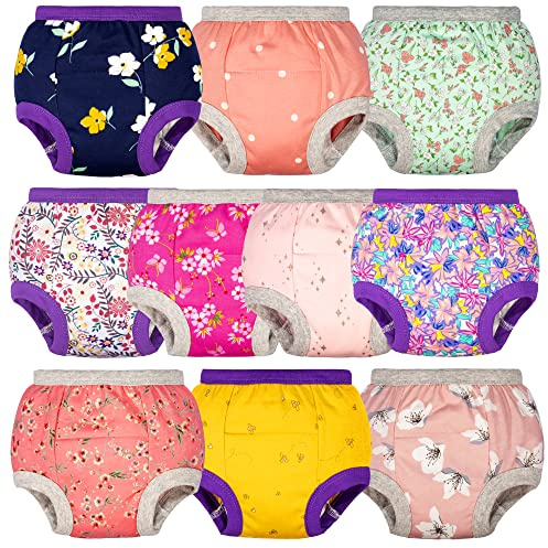 BIG ELEPHANT Baby Mädchen 6er-Pack Töpfchen-Unterwäsche, gepolsterte, saugfähige Blumen-Trainingshose für Kleinkinder, 5 Jahre