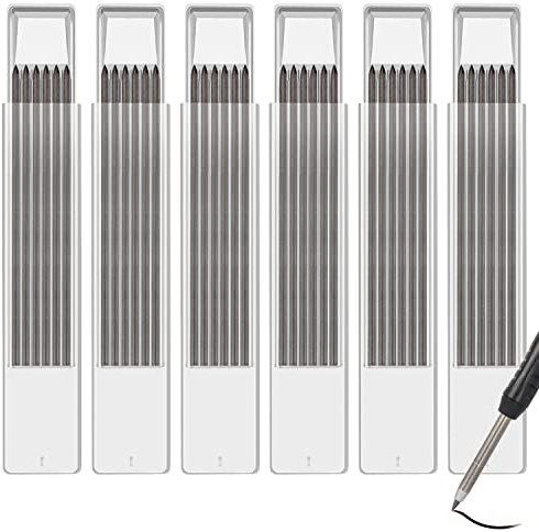 Unvtap 36 Stück Bleistiftminen 2,8mm Minen Bleistiftminen, Minen für Druckbleistifte, Tischler Bleistift Ersatzminen, Solide Tieflochmarker Konstruktion Bleistift Ersatz, Blac