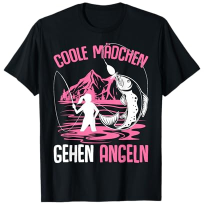 Coole Mädchen gehen Angeln Angler Fischer Kinder Angel T-Shirt