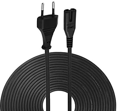 WICAREYO AC Netzkabel, Verlängerter 3 Meter/9,8FT EU Stecker AC Kabel Stromkabel Versorgungskabel Ersatz Kompatibel für PS5 PS4 PS3 PS2 Xbox One S/X