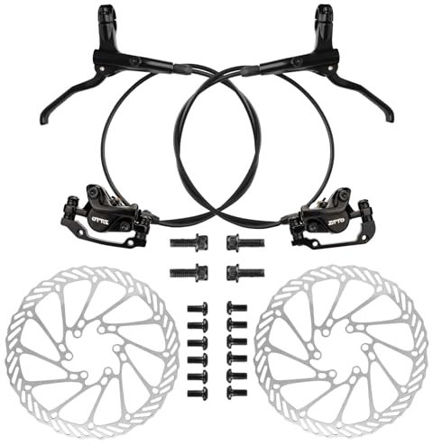 Freno a Disco Idraulici per Bicicletta, Set di Freni a Disco per Bicicletta Anteriore e Posteriore, kit freni a disco mtb con Freno Idraulico in Lega di Alluminio con Dischi Freno a Disco da 160 mm