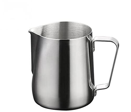 VVHUDA Edelstahlkrug zum Ziehen, Blumentasse, Cappuccino, Milchkanne, Espressotassen, Latte-Milchaufschäumer, Aufschäumkrug (Farbe: Silber, Größe: 150 ml) (Silber 200 ml) small Gift