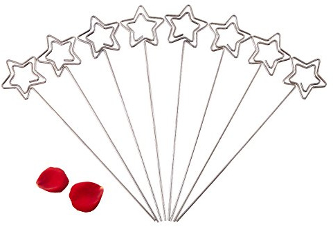 Fotohalter Zum Selbermachen, Runder Draht aus Metall, 50 Stück, Silberfarbener Bild-Memo-Papierhalter, Memo-Halter, Haftnotiz-Display-Halter, Fotohalter, Bilderhalter, Notizhalter Für Büro(Star)
