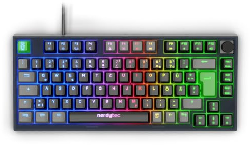 Couchmaster CYKEY mechanische Gaming Tastatur mit RGB Beleuchtung, 75% Keyboard mit Hot-Swap Gateron G Pro 3.0 Yellow Switches & Multi-Control Knob, QMK/VIA, USB-C