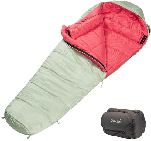 Skandika Schlafsack Gjora | Mumienschlafsack für Erwachsene, 3-4 Jahreszeiten, Nylon-Ripstop, kompakt, wasserabweisend, Packsack | Outdoor, Camping, Wandern, Winter