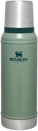 Stanley Borraccia termica classica a bocca larga – Hammertone verde – senza BPA – Thermos in acciaio inox 18/8 per bevande fredde e calde – 1,0 QT