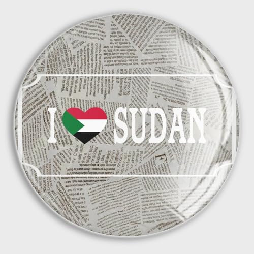 Evans1nism Glas-Kühlschrankmagnete I Love Sudan Flagge, kleine Friedensmagnete, Länderflaggen, Schließfachmagnete, Kühlschrankmagnete für Schule, Zuhause, Küche, Büro, Klassenzimmer, 4 Stück