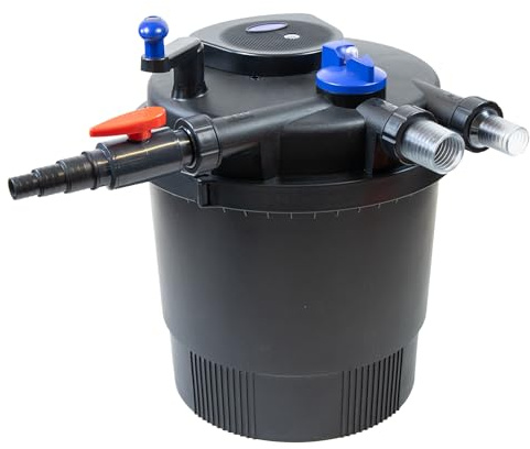 VIALIA Druckteichfilter CPF-20000, 36W UVC Klärer, bis 40.000 L | Bio Teichfilteranlage mit 3-Stufen-Filtration und Rückspülfunktion – klares Wasser ohne aufwendige Reinigung