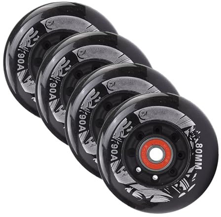 Skateboard-Rollen, 4 Stück Inline-Rollschuh-Rollen Indoor-Roller Rollschuh-Rollen Indoor 90A Inline-Skate-Ersatzrollen mit Kugellager für Inlineskating