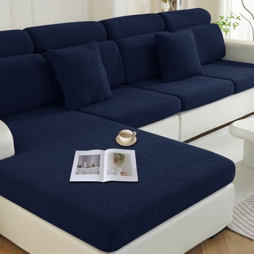 Ystyle Sofa Sitzkissenbezug Stretch, Sofa Sitzkissen, Elastischer Sitzkissen Bezug, Sofa Sitzbezug rutschfest Waschbare, Universal Sofa Überzug Sofabezug Sofaschoner (2 Sitzer, Dunkel Blau)