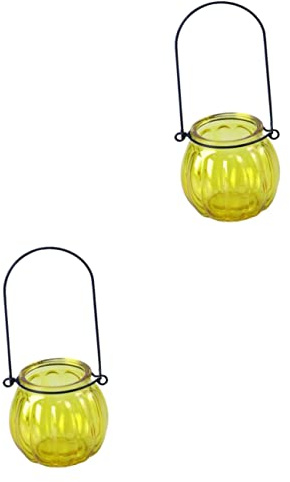 Cabilock 2st Kerzenhalter Aus Glas Umpkin-teelichthalter Blaue Votivkerzenhalter Laternen Dekorativ Kürbishalter Dekoration Für Zu Hause Teelichthalter Zum Aufhängen Inhaber Brenner