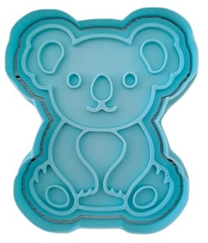 Tagliabiscotti.it - Stampo per creare decorazioni in pasta di zucchero a forma di Koala intero frontale, per biscotti, baby shower, battesimo, compleanno - Cookies cutter - Tagliabiscotti - 8cm x 7cm