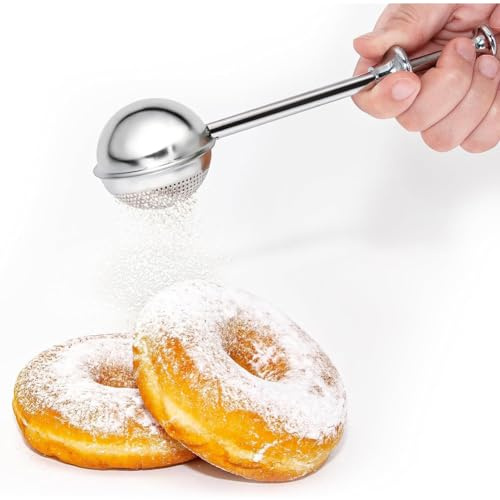 Tamis à Farine, Tamis à Sucre en Poudre, Tamis à Farine en Acier Inoxydable pour Farine, Épices, Passoire à Thé, Boules de Thé Plus Raides