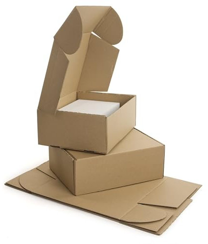 WePack 20 Stück Maxibriefkartons 305x220x94 mm Innenmaß DIN A4 Maxibrief Versand Post Faltschachtel 1-Wellig 400g Braun Postkarton Versandschachtel Paket Päckchen Versandkarton warensendung