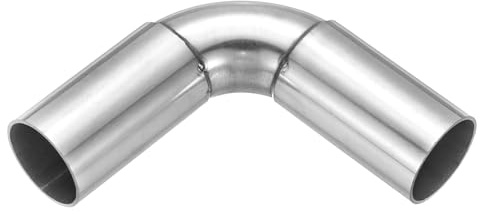 PATIKIL 32mm Codo de 90 Grados de Acero Inoxidable Conector de Tubería Adaptador de Ángulo Recto Curvado para Fontanería Tuberías de Agua Proyectos de Bricolaje Escape de Automóviles