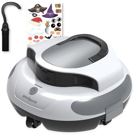 POOLPURE AquaGuard SE II Cordless Robotic Pool Cleaner - 120Min Runtime with 5000mAh Battery, Dual 30W Motor Power for Above Ground & Inground Pools, Auto Cleaning with Self-Parking