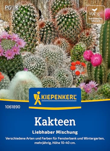 Kiepenkerl Kakteensamen Liebhaber Mischung 1061890 - Verschiedene Arten und Farben - Fensterbank und Wintergarten - Höhe 10-40 cm - Kaktus, Saatgut
