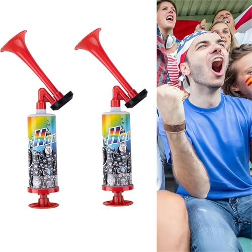 Tcnzdy 2Pcs Air Horn,Hupe Signalhorn Drucklufthorn Im Fußballspielen Stadion Tröte Wiederverwendbare Sport Pumpe Signalhorn Für Deine Handballmannschaft Im Stadion