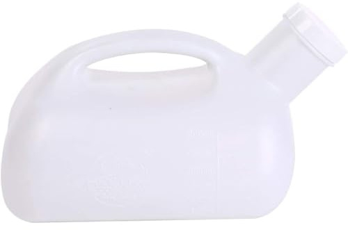 HELINAZI Man urinflaska, 3000 ml stor manlig urinal, bärbar kissflaska uppsamlare Nödtoalett,White