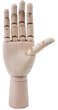 17,8 cm großes Holzhandmodell, flexible bewegliche Finger, für Schmuckhalter, Skizzieren, Malen, Kunstwerke (rechte Hand)
