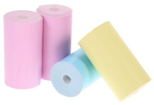 Operitacx 4stücke Bedruckbares Selbstklebendes Farb-thermopapier Rolle Für Mobilen Thermodrucker Starke Haftung Glatte Oberfläche Geeignet Für Büro Haushalt Gastronomie Banken