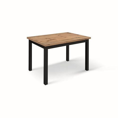 KONTE.DESIGN Tavolo POSITANO in legno effetto rovere e gambe antracite, allungabile 110x70 cm - 190x70 cm