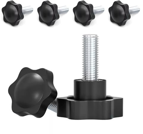 Zasjon 6 Pièces Écrou à Poignée étoile vis M10 x 60mm Vis à Oreilles à Bouton de Serrage à Vis à Tête étoile