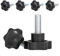 Zasjon 6 Pièces Écrou à Poignée étoile Vis M10 x 60mm Vis à Oreilles à Bouton de Serrage à Vis à Tête étoile Vis à étoilé Vis Moletée Vis de pouce pour Machine, Industrie, Équipement