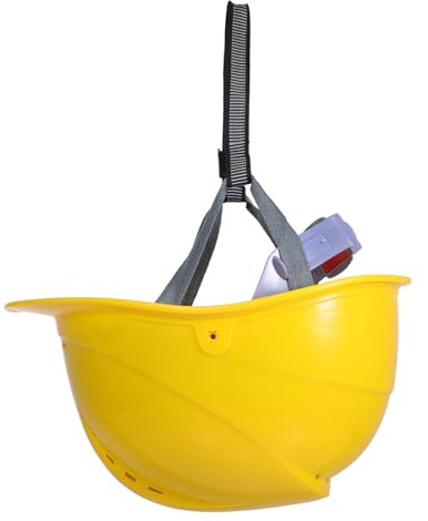 SOESFOUFU Casque de Chantier Jaune pour Adulte, Design Léger en Plastique Confort Respirant, pour Environnements de Travail et Sites de Construction