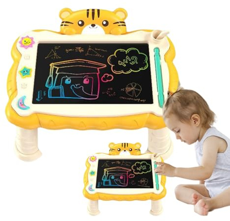 HunicandIU Tableta de Escritura LCD,Tablero de Dibujo Infantil | Pizarra Reutilizable con Soporte para Aprendizaje y Arte en Hogar, Escuela y Viajes