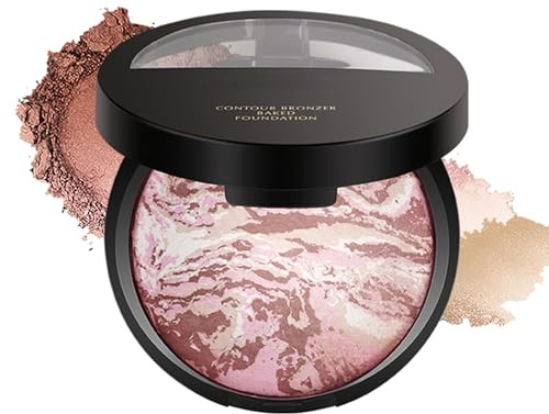 Fondotinta Compatto Cotta, Polvere per Il Viso Da Donna, Contouring Viso, in Polvere Contouring, Compatto E Liscio, Illuminante Naturale, Ombretto per Il Naso, Fard, Illuminante, 9g