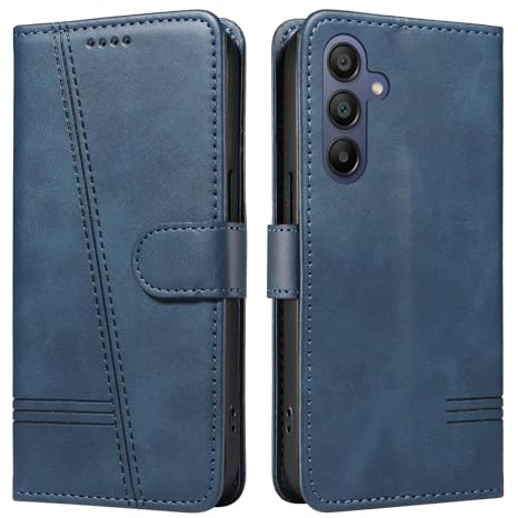 Wuhaizher for Samsung A17 5G Case Shockproof Leather Wallet Cover with Card Holder Slots Magnetic Flip Folio Kickstand Book Style Mobile Phone Case for Samsung Galaxy A17 5G/4G, Blue