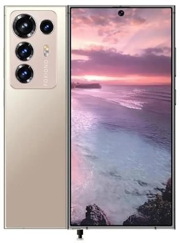 FOXIONO Handy Ohne Vertrag Android, 8GB+64GB/256TB Smartphone Ohne Vertrag, 6,56 HD+ 90Hz Bildschirm Handy 4000mAh,Günstiges Smartphone 13MP+5MP, Dual SIM 4G-Mobiltelefone (Gold)